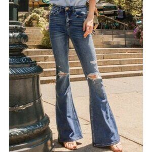 Flying Monkey High Rise Super Flare Stretch Jean Medium Wash Women's Size 27
